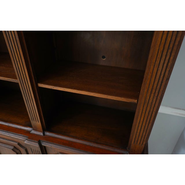 1970s Italian 2 Piece Walnut Large Open Bookcase For Sale - Image 5 of 18