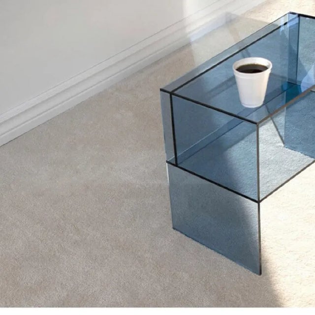Modern Blue Lucite Side Table Chairish