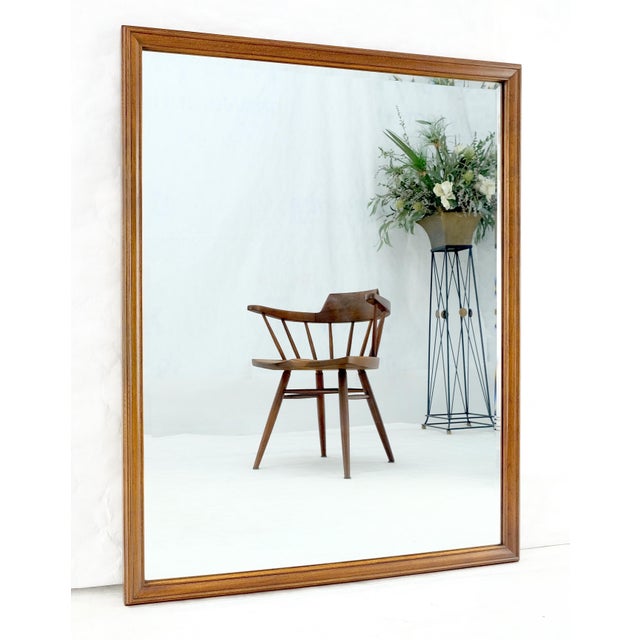 Wood American Walnut 40x52" Rectangle Wall Mirror Mitn For Sale - Image 7 of 12