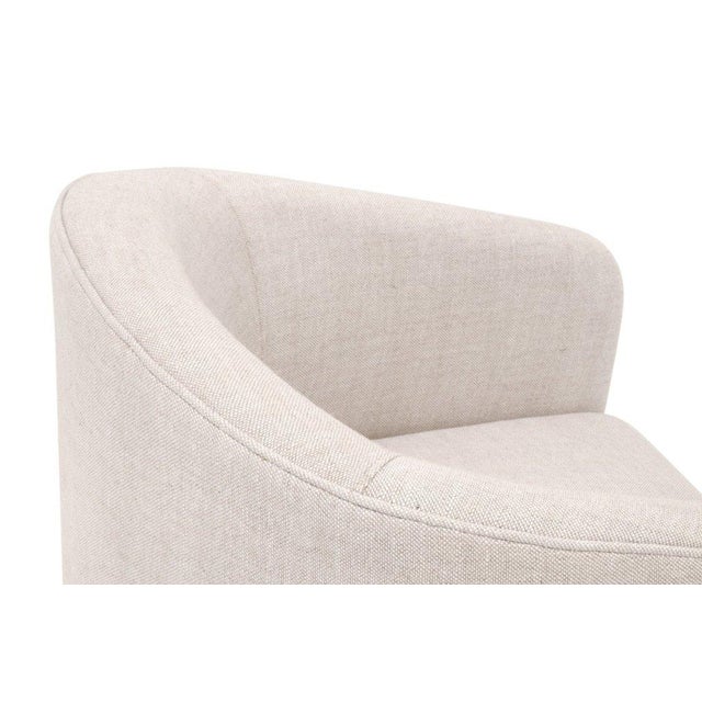Textile Essentials for Living Hall Cream Fabric Armchair For Sale - Image 7 of 9