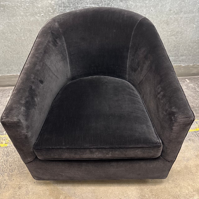 Restoration Hardware Reginald Swivel Chair For Sale - Image 9 of 12