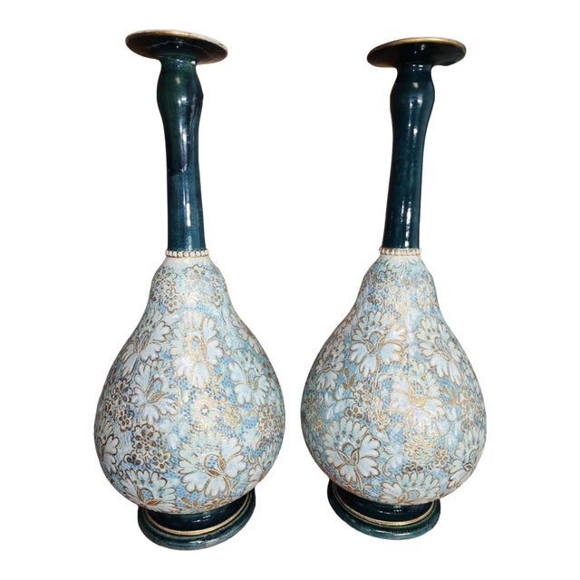 Late 19th Century Royal Doulton Slaters Patent Vases - a Pair For Sale
