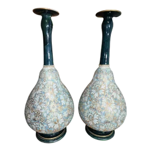 Late 19th Century Royal Doulton Slaters Patent Vases - a Pair