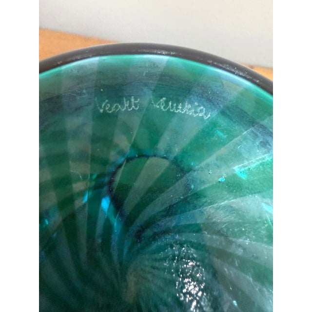 1970s Vintage VeArt Cane Glass Vase With Original Label For Sale - Image 5 of 5