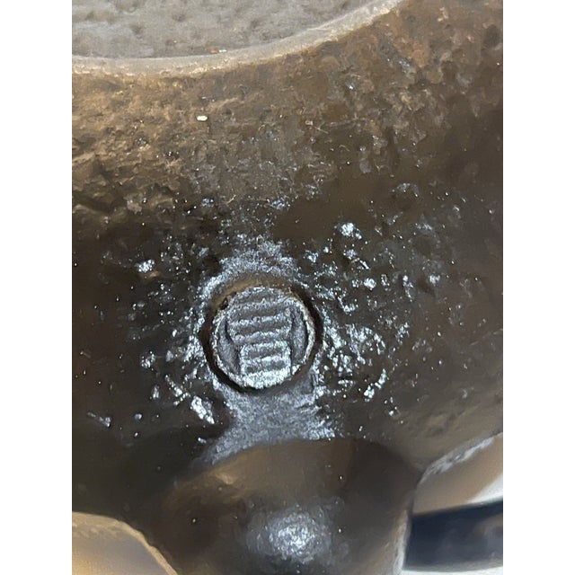 Early 20th Century Early 20th Century Iwachu Japanese Iron Tea Kettle Tetsubin Nambu Tekki Hobnail Signed For Sale - Image 5 of 12