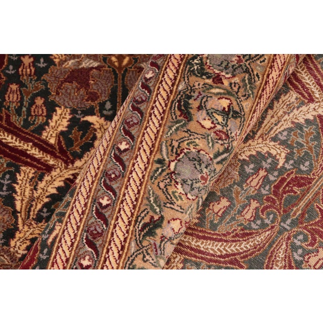 Textile Elegant 1990's Pak-Persian Green/Gold Wool Rug - 5'5'' X 8'1'' For Sale - Image 7 of 9