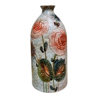 1960s Italian Vase Modigliani Art Pottery Hand Painted Roma For Sale