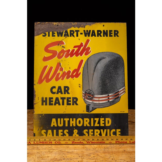 Vintage Double-Sided Painted Metal Stewart-Warner Dealership Advertising Sign For Sale - Image 12 of 12