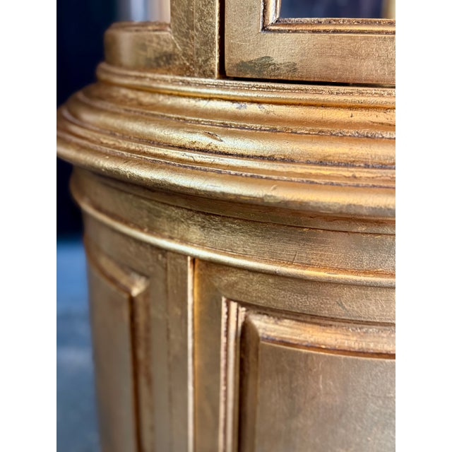 1970s Weiman Furniture Company Circular Tower Curio Cabinet Vitrine For Sale - Image 10 of 11