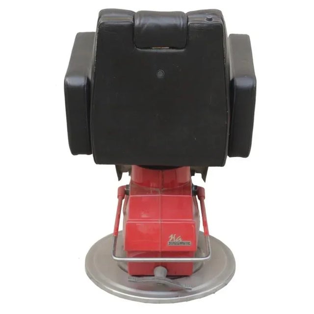 Metal Vintage Industrial Italian Barber's Chair, 1980s For Sale - Image 7 of 14