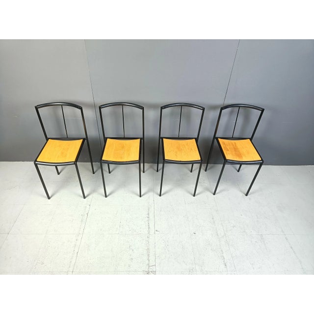 Chairs attributed to Maurizio Peregalli for Zeus, 1985, Set of 4 For Sale - Image 6 of 10