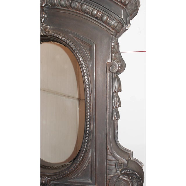 Gothic French Window Frame With Oval Glass Reserve and Arched Top Frame For Sale - Image 3 of 6