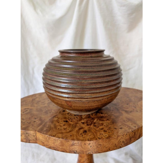 Vintage Brutalist Ceramic Globe Vase, 1960s For Sale - Image 10 of 12