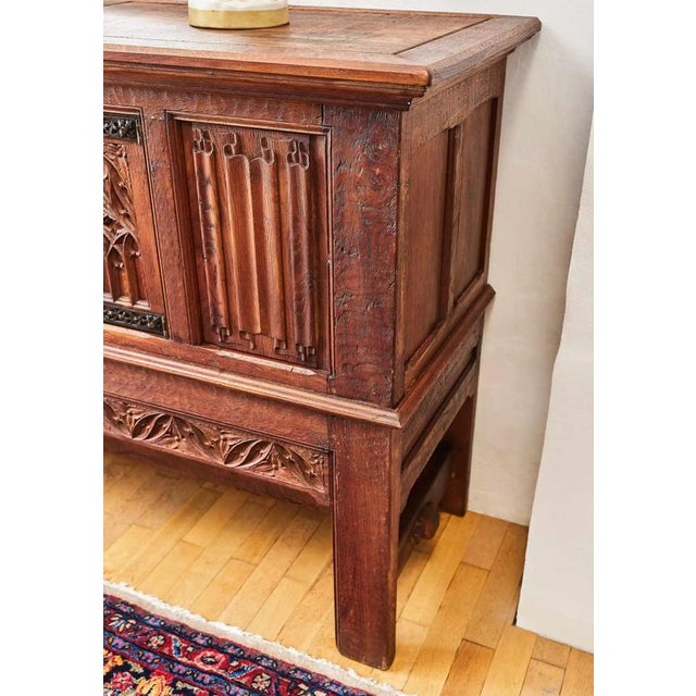 Neo-Gothic Oak Chest of Drawers For Sale - Image 3 of 10