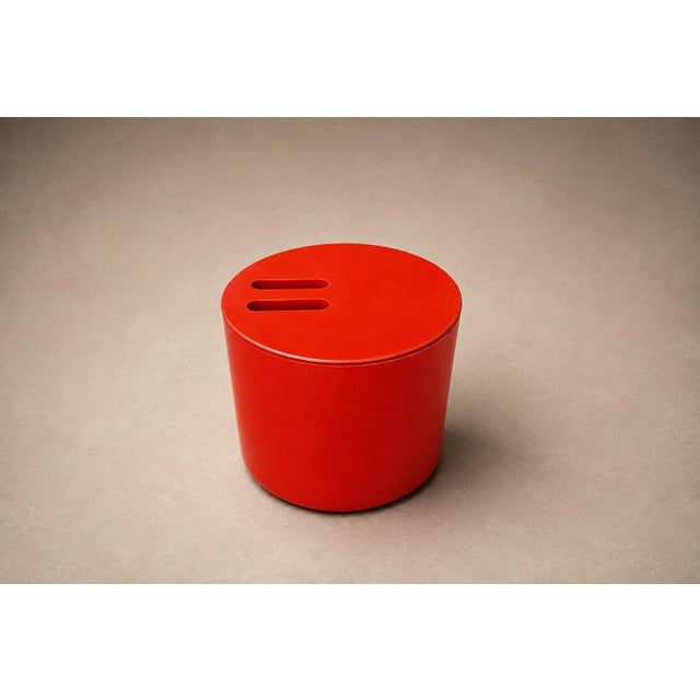 1970s Jorge Zalszupin, Paulo Jorge Pedreira and Oswaldo Mellone “Eva” Ice Bucket in Red Plastic, Brazil For Sale - Image 13 of 18