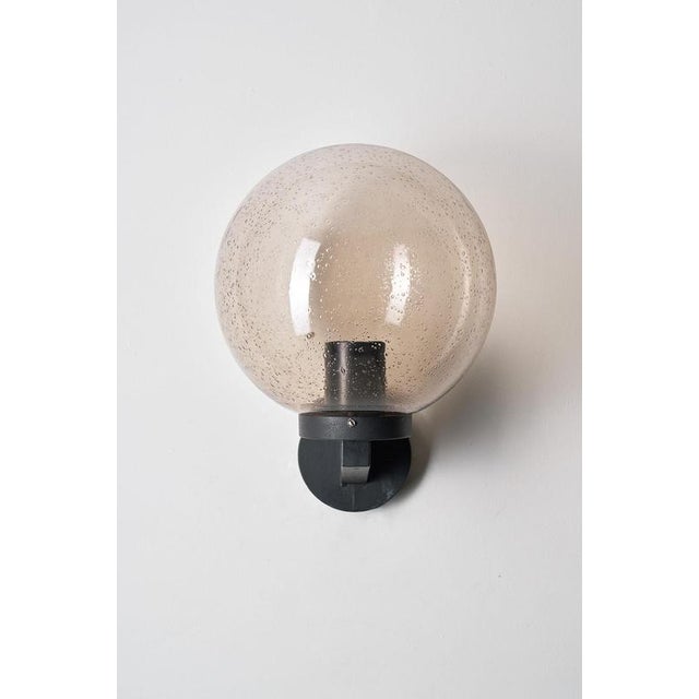 Boom Outdoor Wall Lamp with Smoked Bubble Glass Sphere from Bega, 1970s For Sale - Image 4 of 5