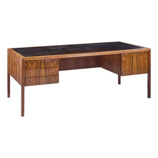 Alma Mid Century Rosewood and Leather Executive Desk For Sale