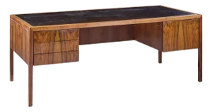 Alma Mid Century Rosewood and Leather Executive Desk