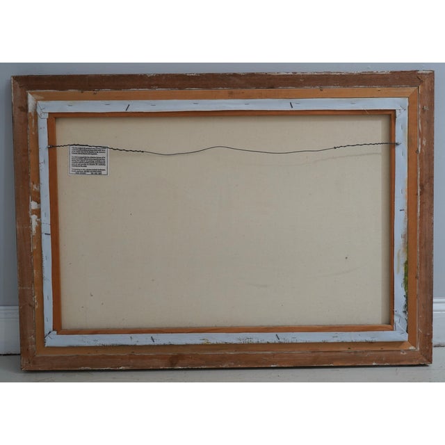 Framed Oil on Canvas Lake Scene Artist Signed For Sale - Image 12 of 12