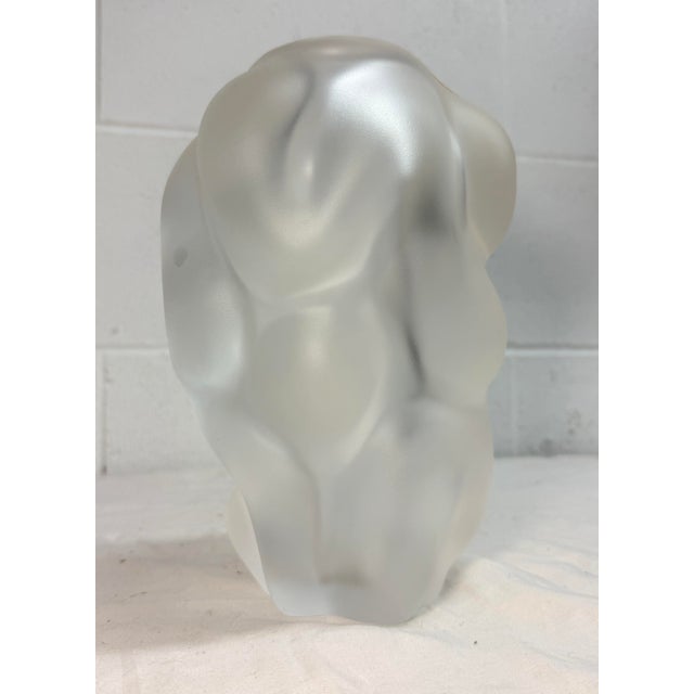Per B. Sundberg Handmade Per Sundberg for Orrefors Organic Form Frosted Art Glass Crystal Vase For Sale - Image 4 of 12