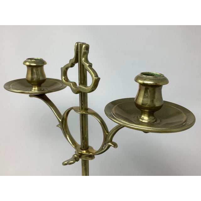 English 19th C Brass 2 Arm Adjustable Candleholder With 3 Claw Feet. C 1815 For Sale - Image 3 of 3