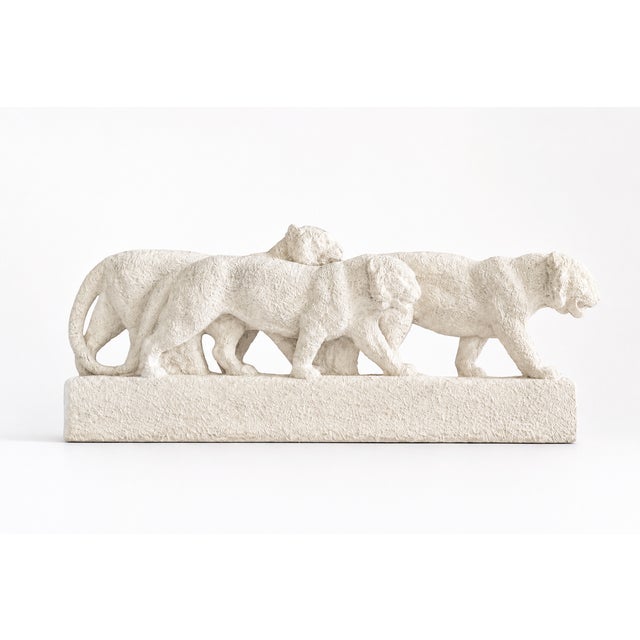 ODYV, Ceramic Lionesses Sculpture, 1930, Ceramic and Enamel For Sale - Image 9 of 9
