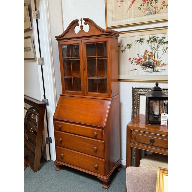 American Early American Chippendale Style Secretary Desk For Sale - Image 3 of 14