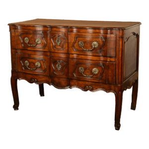 Antique 18th Century French Provincial Régence Carved Walnut Commode Chest 1760