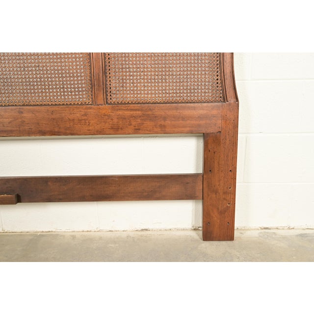 Henredon French Provincial Louis XV Carved Oak and Cane King Size Headboard, Circa 1960s For Sale - Image 9 of 13