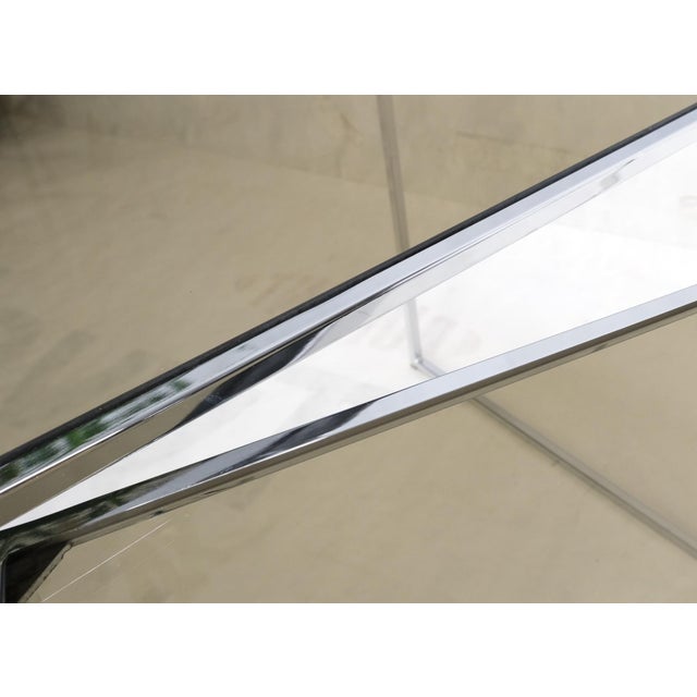 Mid 20th Century Set of Wide Rectangle Shape Chrome & Smoked Glass Nesting End Side Tables For Sale - Image 5 of 18