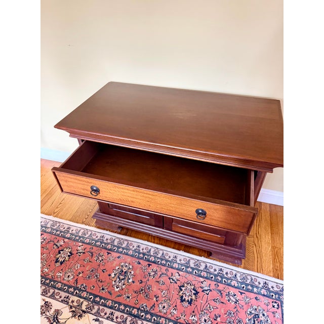 Wood Vintage Ethan Allen Medallion Style Cherry Server Cabinet For Sale - Image 7 of 16