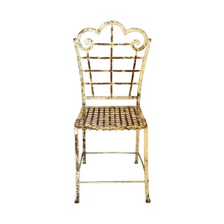 Antique Wrought Iron Garden Chair For Sale