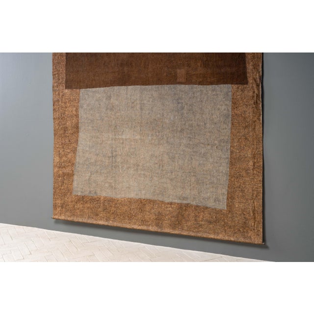 France, ca. 1990s. A monumental abstract tapestry or wall-hanging - originally acquired from a gallery in Paris. Features...