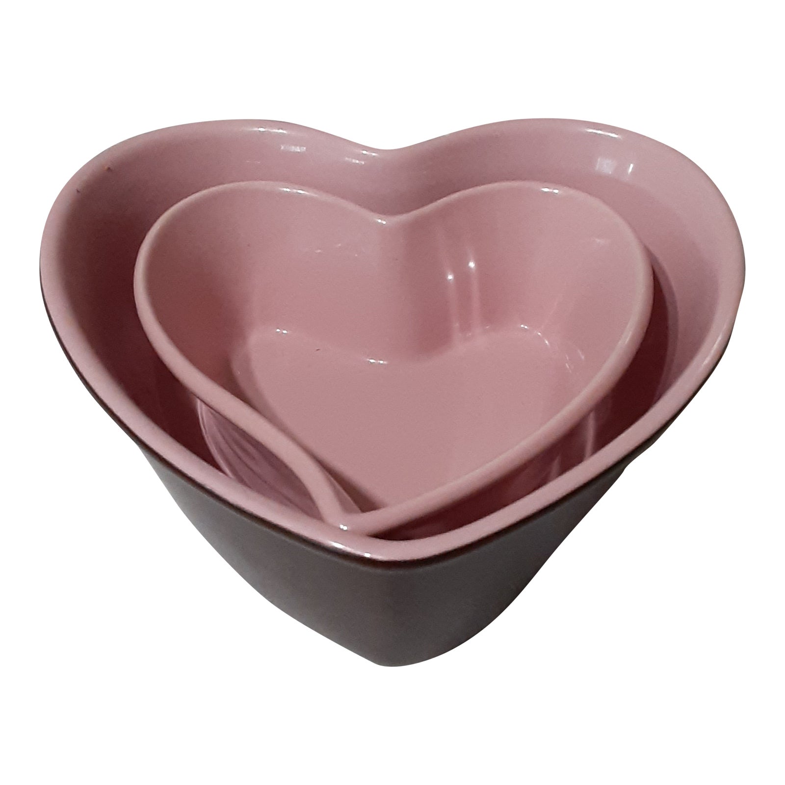 Contemporary Pink & Purple Hearts Chantal Oven to Table Baking Ramekins