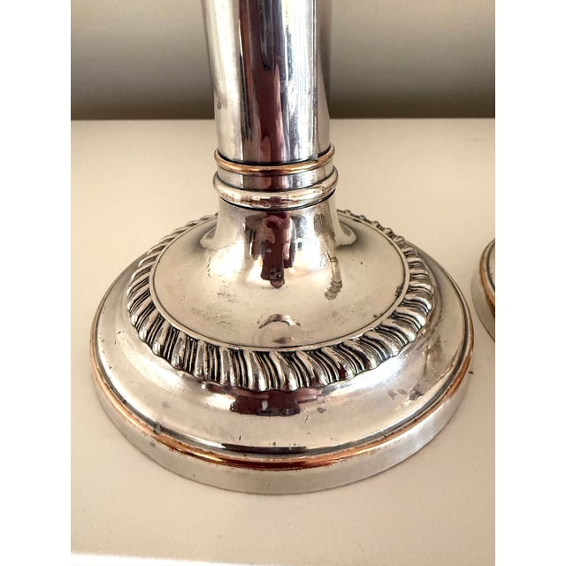 Mid 19th Century Pair of 19th Century English Silver Plated Telescopic Candlesticks For Sale - Image 5 of 13