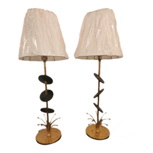Pair of Mid 20th Century Rembrandt Modern Brass Lamps, Unmarked