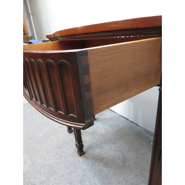 Brown Early 20th Century Hepplewhite Solid Mahogany Carved Sideboard For Sale - Image 8 of 9