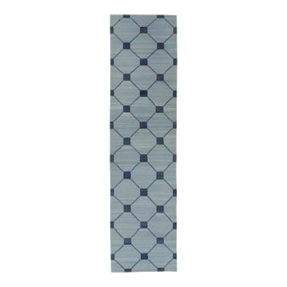 Early 21st Century Handmade Modern Kilim Runner 3' X 12' For Sale