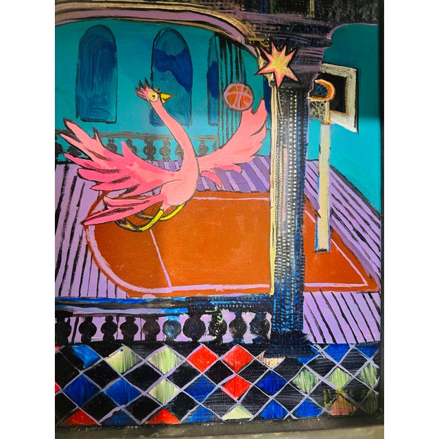 Folk Art Paper Mache Painting in Box For Sale - Image 4 of 6