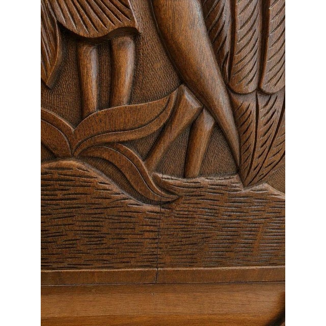 Malawian Hand-Carved Display Cabinet Sideboard with Wildlife For Sale - Image 10 of 12