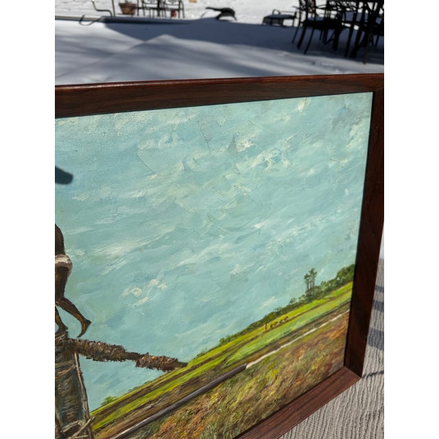 Signed 1975 Oil on Canvas by Pnakash – African Agricultural Labor Scene For Sale - Image 10 of 12