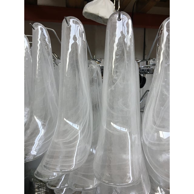 Murano Contemporary Murano Glass Chandelier Italian Sella Alabastro For Sale - Image 4 of 6