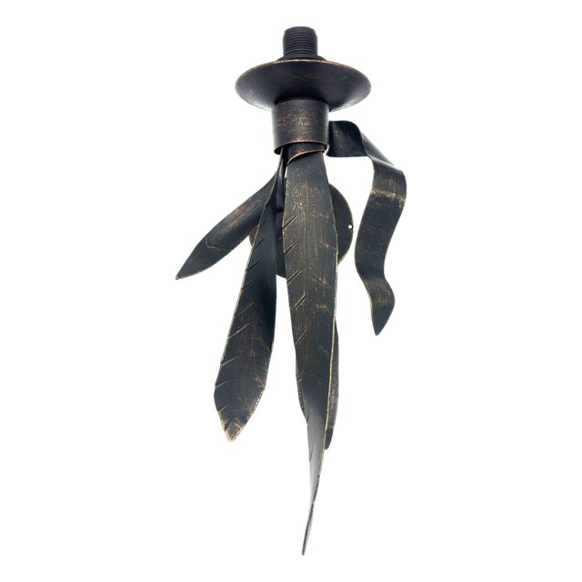 Hand-Forged Wrought Iron Wall Sconce Body Antique Copper Patina Classic Scroll Fixture For Sale