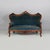 Italian Louis XVI style sofa in light blue velvet and wood, 1930s Two-seater sofa with seat, back, and armrests, padded...