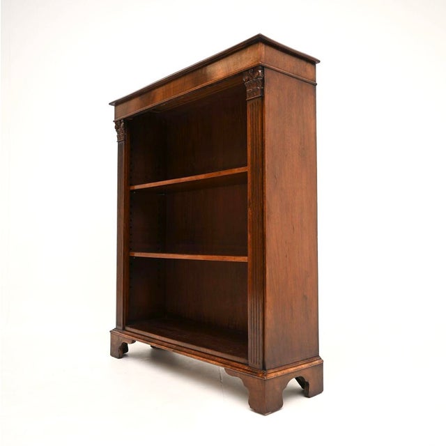 Antique Victorian Walnut Open Bookcase, 1850 For Sale - Image 4 of 10