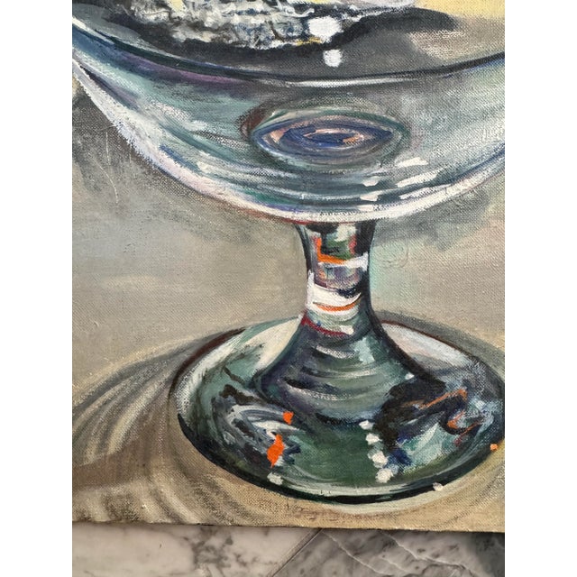 Mid-Century Still Life Painting Featuring a Puffer Fish – Signed A. Bassin '61 For Sale - Image 4 of 5