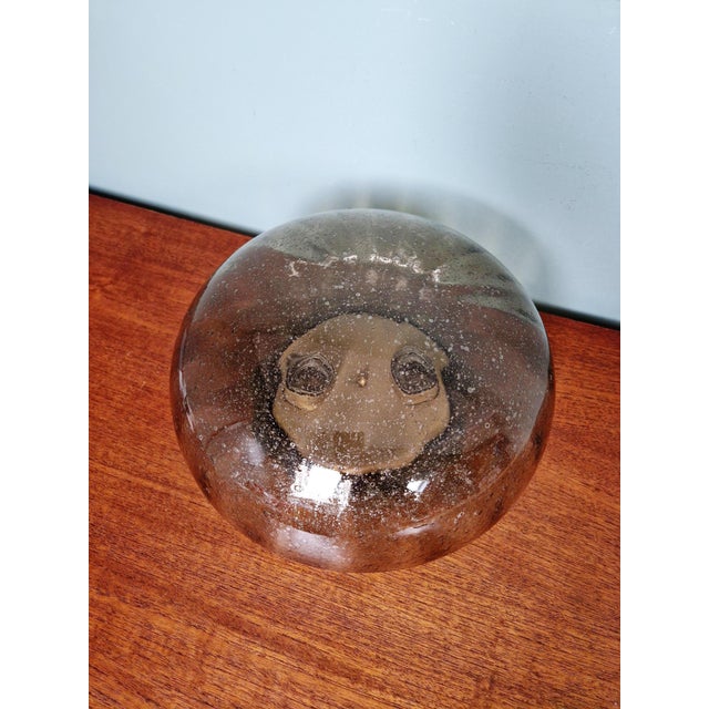 Mid-Century Modern Space Age Ceiling Light in Bubbled Smoked Glass, 1970s For Sale - Image 3 of 13