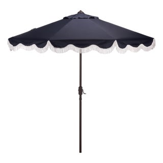 Torsa 9 Ft Crank Umbrella, Navy/Brown Pole For Sale