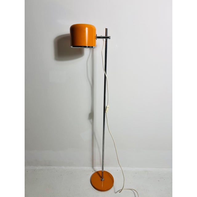 Metal Midcentury Orange Space Age Floor Lamp by Staff, Germany, 1970s For Sale - Image 7 of 12
