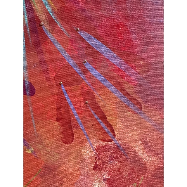 Textile Michelle Tsosie Sisneros Original Painting Large 48x36 Signed Southwestern Art For Sale - Image 7 of 18